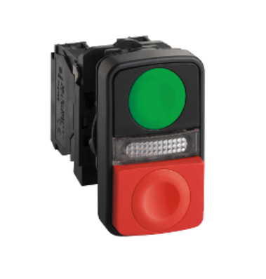 Кнопка 22мм Ддвойная с маркировкой + LED Schneider Electric XB5AW73731M5
