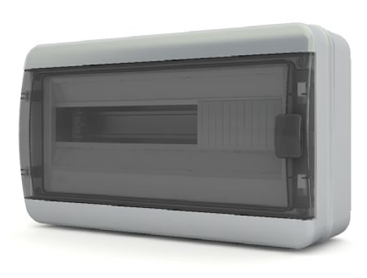 Бокс навесной ЩРН-П 18 IP65, прозрачная черная дверца BNK65-18-1 Tekfor