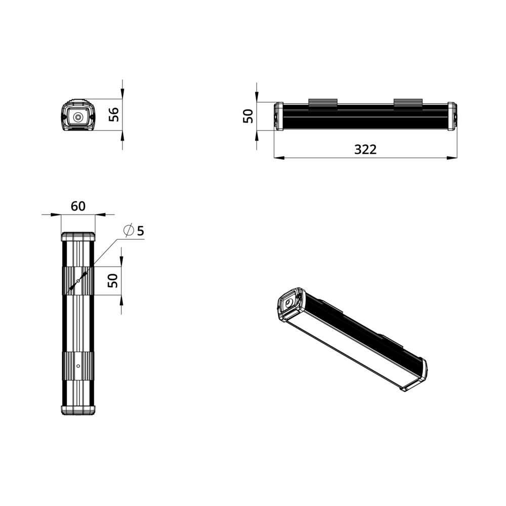 Т-Линия Стронг 10 300мм CRI70 4000К Закаленное стекло