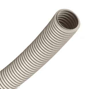 Труба ПВХ гибкая гофрированная д.16мм, лёгкая с протяжкой, 25м, цвет серый, DKC 9191625 (кратно 25)