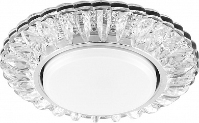 Светильник точечный Feron CD4026 потолочный GX53 без лампы прозрачный с белой LED подсветкой