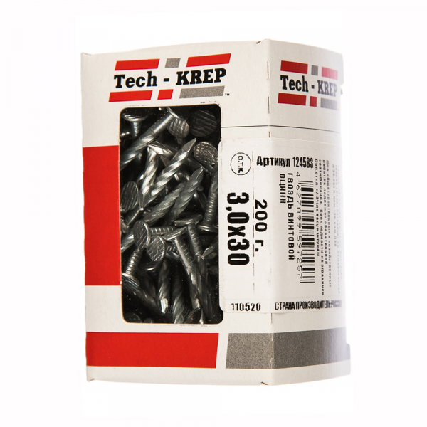 Гвоздь винтовой оцинк. 3,0х30 (200 г) - коробка Tech-Krep
