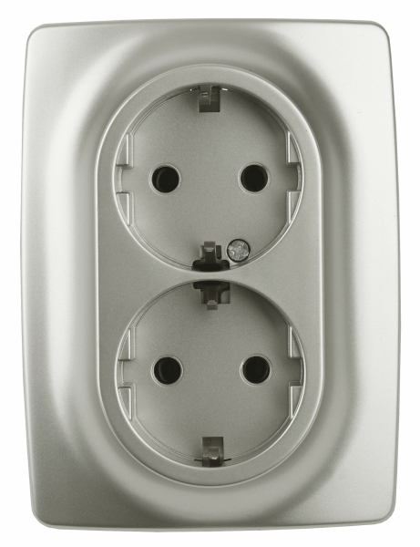 ЭРА  Эра12  Перламутр  Розетка 2X2P+E Schuko, 16АХ-250В 12-2106-15