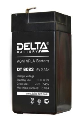 Аккумулятор DELTA DT 6023 6V 2,3Ah (кратно 1)