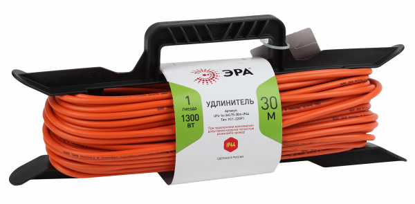 Удлинитель силовой ЭРА UFx-1e-3x0.75-30m-IP44 на рамке c/з 1 гн 30м ПВС 3x0.75