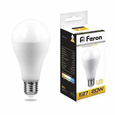 Светодиодная лампа Feron А65 20Вт 230В 2700K E27