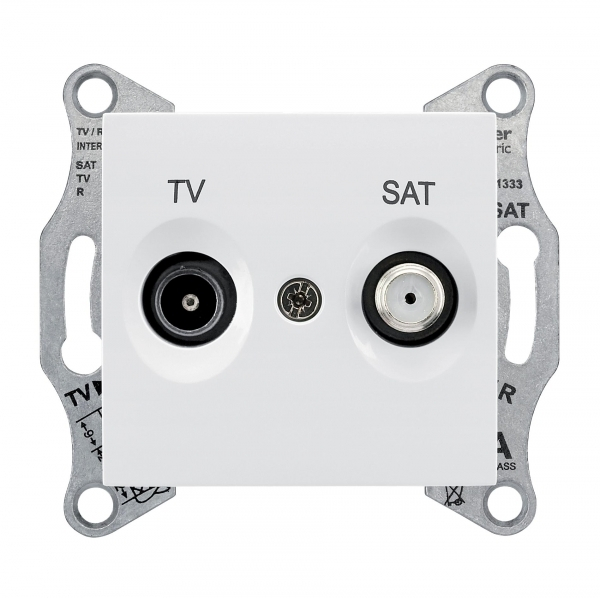 Schneider Electric Sedna  Белый Розетка механизм TV/SAT проходной 4dB IP20 скрытая установка SDN3401921