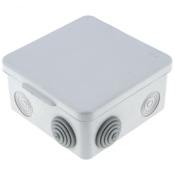 Коробка распаячная с крышкой КМР-030-031 наружная, 85х85х50, АБС, серая, 7 входов, IP54 EKF