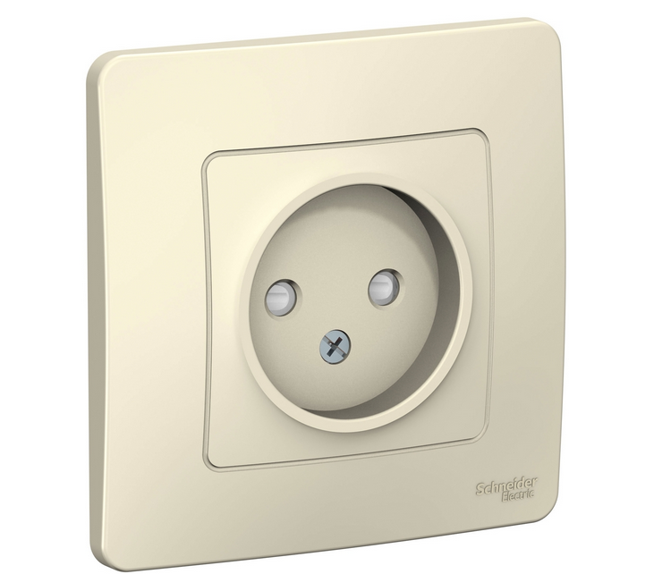 BLANCA  Молочный Розетка без заземляющих контактов со шторками, 16А, 250В, скрытая установка  BLNRS000112