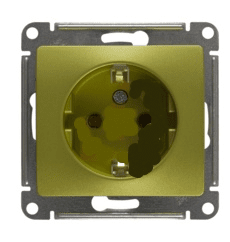 Glossa Фисташковый Розетка с заземляющими контактами, 16А, 250В, механизм IP20 скрытая установка GSL001043