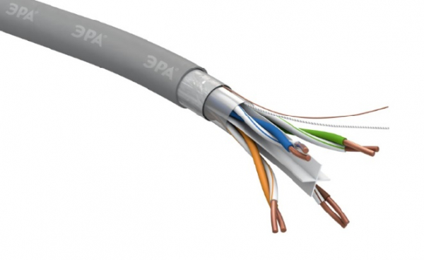 Кабель витая пара  F-4-PVC-6 F/UTP 4x2x23 AWG Cat 6 CU PVC 305 метров ЭРА
