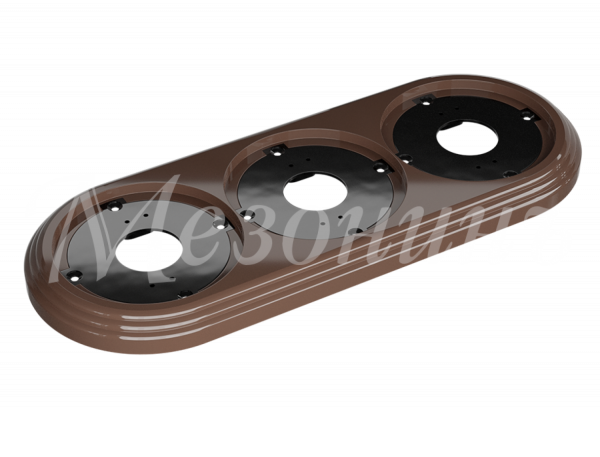 Мезонин Рамка 3-местная пластиковая, какао, УСАДЬБА GE30703-70