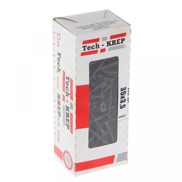 Саморез потай оксид частая резьба 3,5*35 по металлу (200 шт) - коробка с ок. Tech-Krep