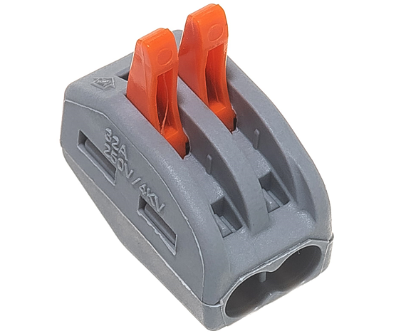 Клемма 2-проводная рычаг (DIY упаковка 5 шт) STEKKER LD222-412