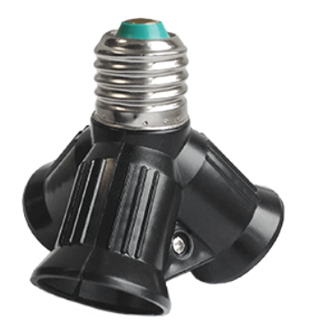 Переходник с цоколя E27 на 3хE27 Черный Ecola base  /A7W37BEAY/