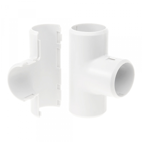 Тройник разборный белый д25 (30шт/300шт уп/кор) Промрукав