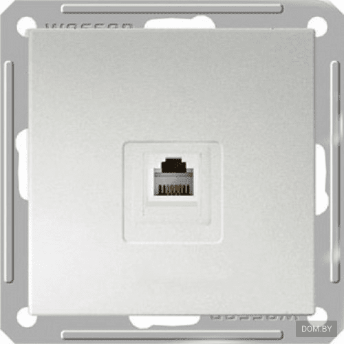 Schneider Electric  Wessen59  Матовый Хром  Розетка телефонная без рамки скрытая установка (160В, 1А) RSI-152T-5-86