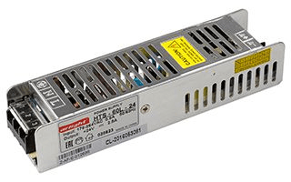 Блок питания Arlight 24V 60Вт IP20  160x40x33  HTS-60L-24 (24V, 2.5A, 60W) (ARL, Защитный кожух)