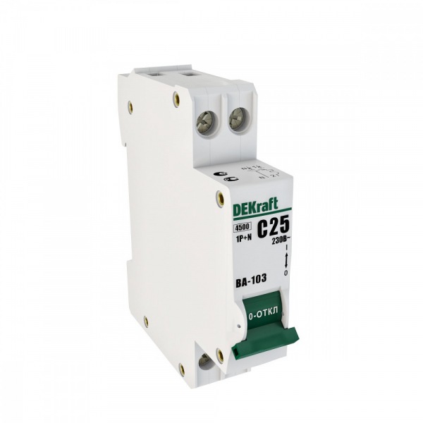 Автоматический выключатель Schneider Electric 1+N 16А характеристика С ВА-103 4,5кА DEKraft