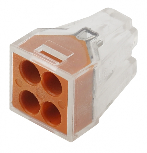 ЭРА 222-104 Клемма строительно-монтажная 4 отв., 1.0-2.5мм2 (уп.100шт.) NO-222-19 Б0033393