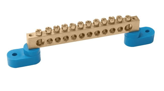 Шина нулевая на двух угловых изоляторах Navigator  NBB-M69-6C2/B 6*9, 6 отверстий 71 170
