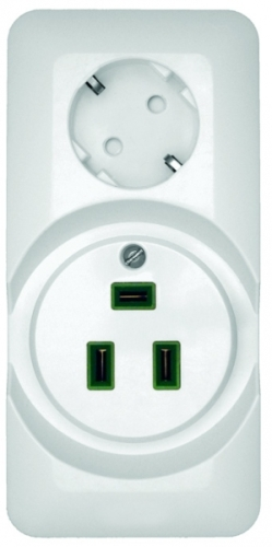 Schneider Electric  Прима  Белый  Розетка комби. 250В, 32А IP20 открытая установка RA32-211R-B