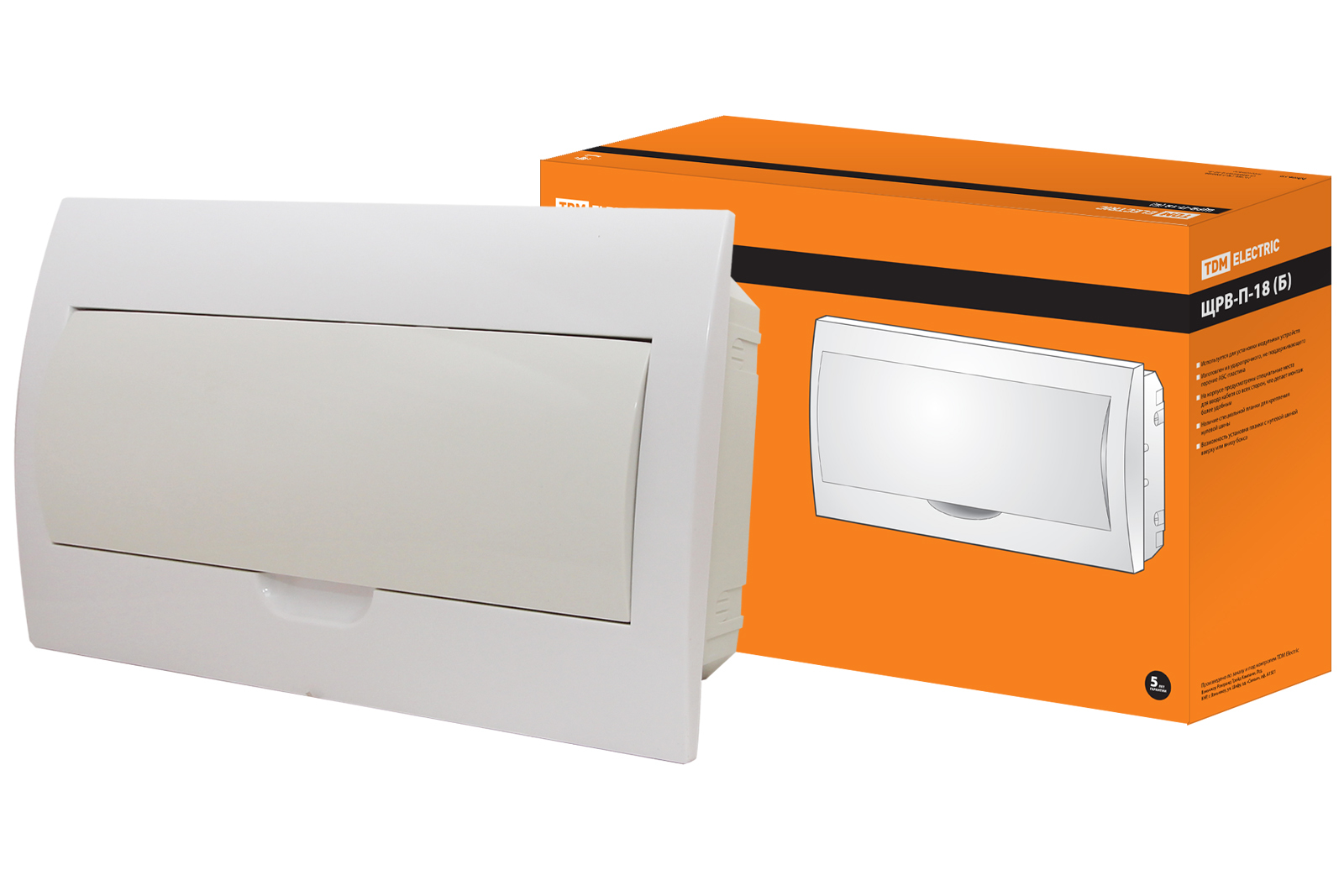 Бокс ЩРВ-П 18 IP40 белая дверца TDM
