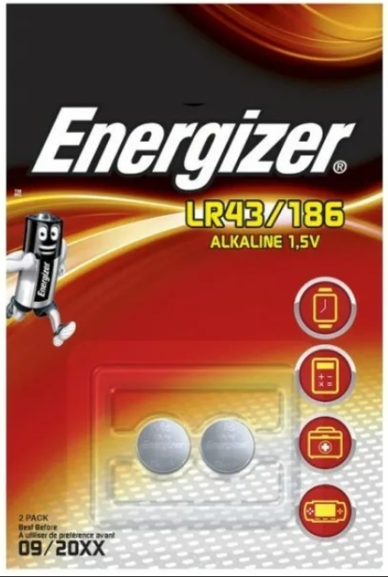 Батарейка Energizer LR43/186 Alkaline (2шт.) E301536500 (кратно 2)