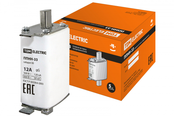 Плавкая вставка предохр. габ.   00  12А TDM ППНН-33