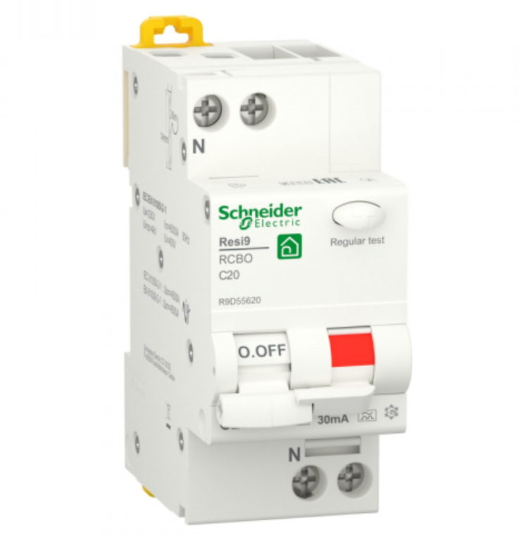 Дифференциальный автомат  1P+N 20А  характеристика С 6000A 30мА тип A RESI9  Schneider Electric R9D55620