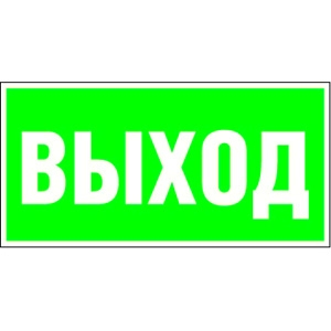 Знак безопасности Белый свет BL-2010B.E22 "Выход"