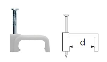 Скоба крепежная для кабеля Navigator NCS-04-50  плоская, d4 (50шт в уп-ке)(1шт=1 упаковке) 71 079