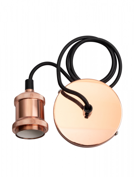 Патрон с проводом Jazzway RETRO  PLC 01 E27 230V/1M  цвет Rose gold