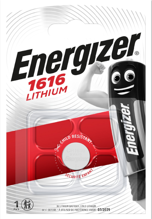 Элемент питания Energizer CR1616  BL1 (кратно 1)