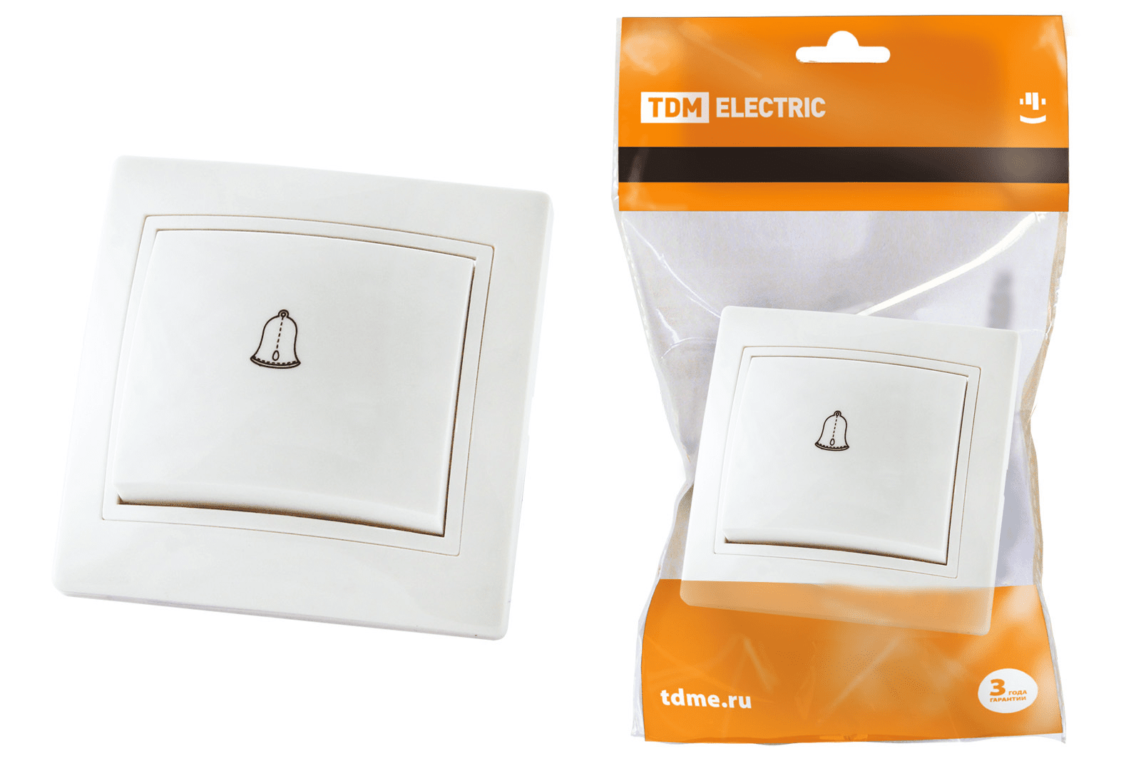 TDM  Таймыр  Белый  Кнопка звонка 6А SQ1814-0009