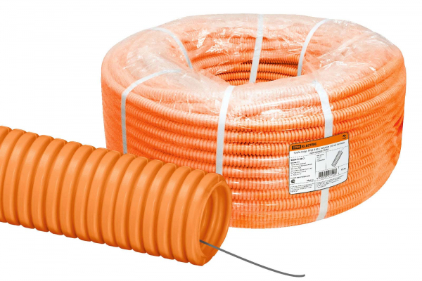 Труба ПНД легкая с зондом 63мм оранжевая TDM (кратно 15)