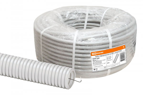 Труба ПВХ гофрированная с протяжкой 50мм  TDM (кратно 20)