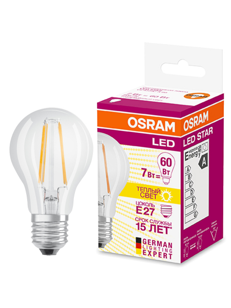 OSRAM LEDSCLA60 7W/827 230V FIL E27 FS1