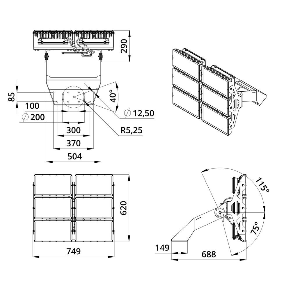 Плазма 1200 X 3000К 110×45°