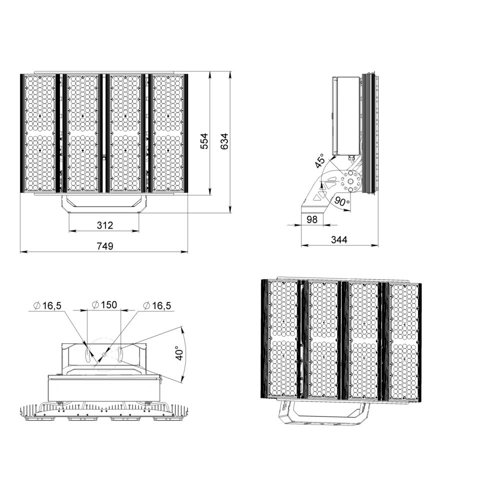 Плазма 1600 L V Box CRI70 4000К 75х50° НО
