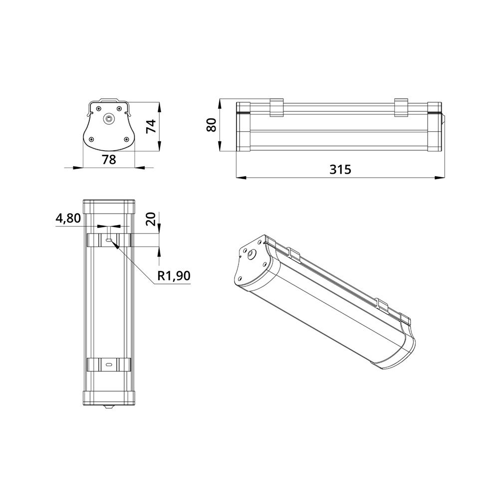 Айсберг v2.0 10 300мм CRI70 3000К Прозрачный
