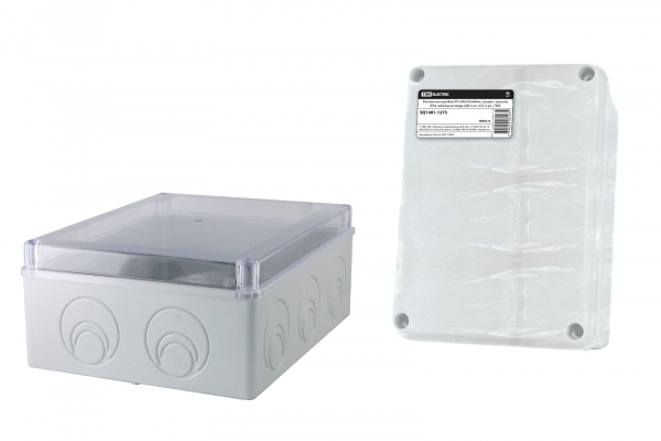 Коробка расп. ОП 240х195х90мм, прозрач. крышка, IP44, кабельные ввода d28-3 шт., d37-2 шт., TDM
