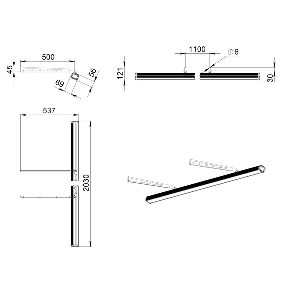 Т-Линия Компакт 40 2000мм CRI90 3000К Опал Классная доска