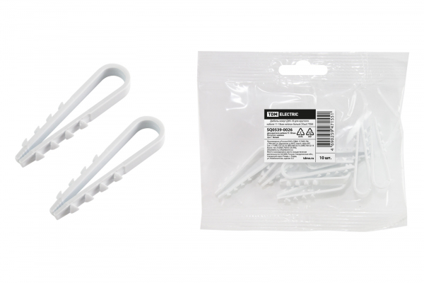 Дюбель-хомут 11-18 круглый белый нейлон ДХК-18 (10шт) TDM