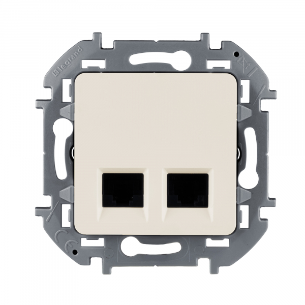 Двойная розетка RJ 45 - категория 5e - UTP - INSPIRIA - слоновая кость