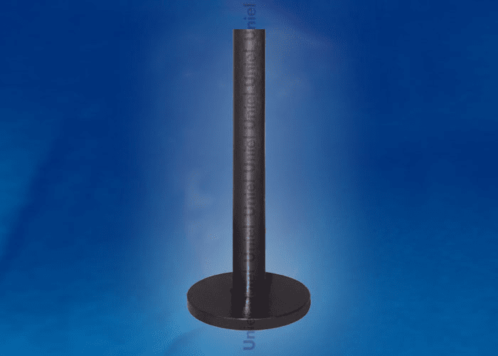 Опора Uniel UFP-E11BN-600 BLACK с крышкой h=600mm, черный