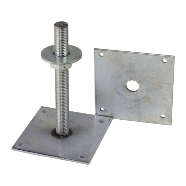 Анкер регулировочный по высоте М24 100х100х2 мм оцинк. - накл. Tech-Krep