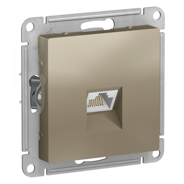 AtlasDesign  Шампань  Розетка компьютерная RJ45, категория 6A, механизм ATN000586
