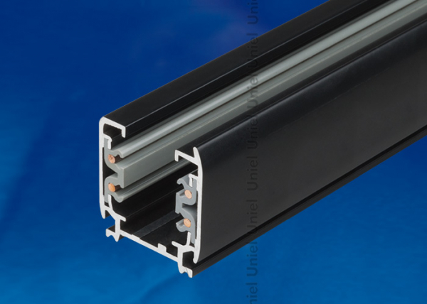 Uniel UBX-AS4 BLACK 200 POLYBAG Шинопровод осветительный, тип А, трехфазный, 2м, черный