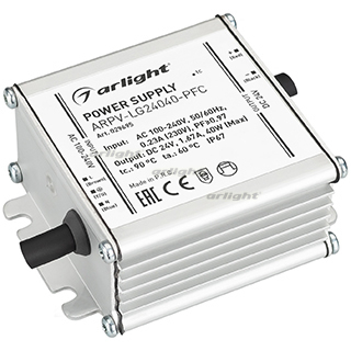 Блок питания Arlight ARPV-LG24040-PFC (24V, 1.67A, 40W) (ARL, IP67 Металл, 5 лет)